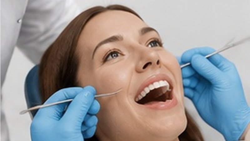 Tannlege undersøker pasient – rutinekontroll og tannrens hos Dentix Tannhelse Nesodden