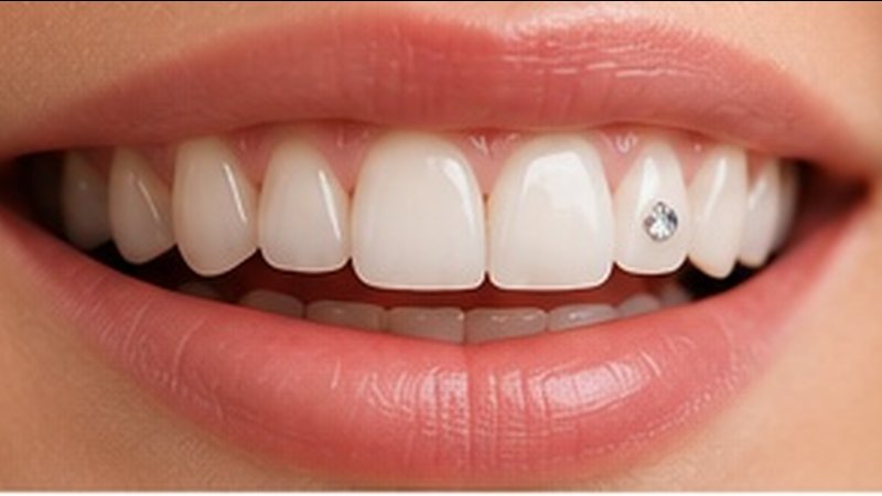 Tannsmykke – krystall festet på tann hos Dentix Tannhelse Nesodden